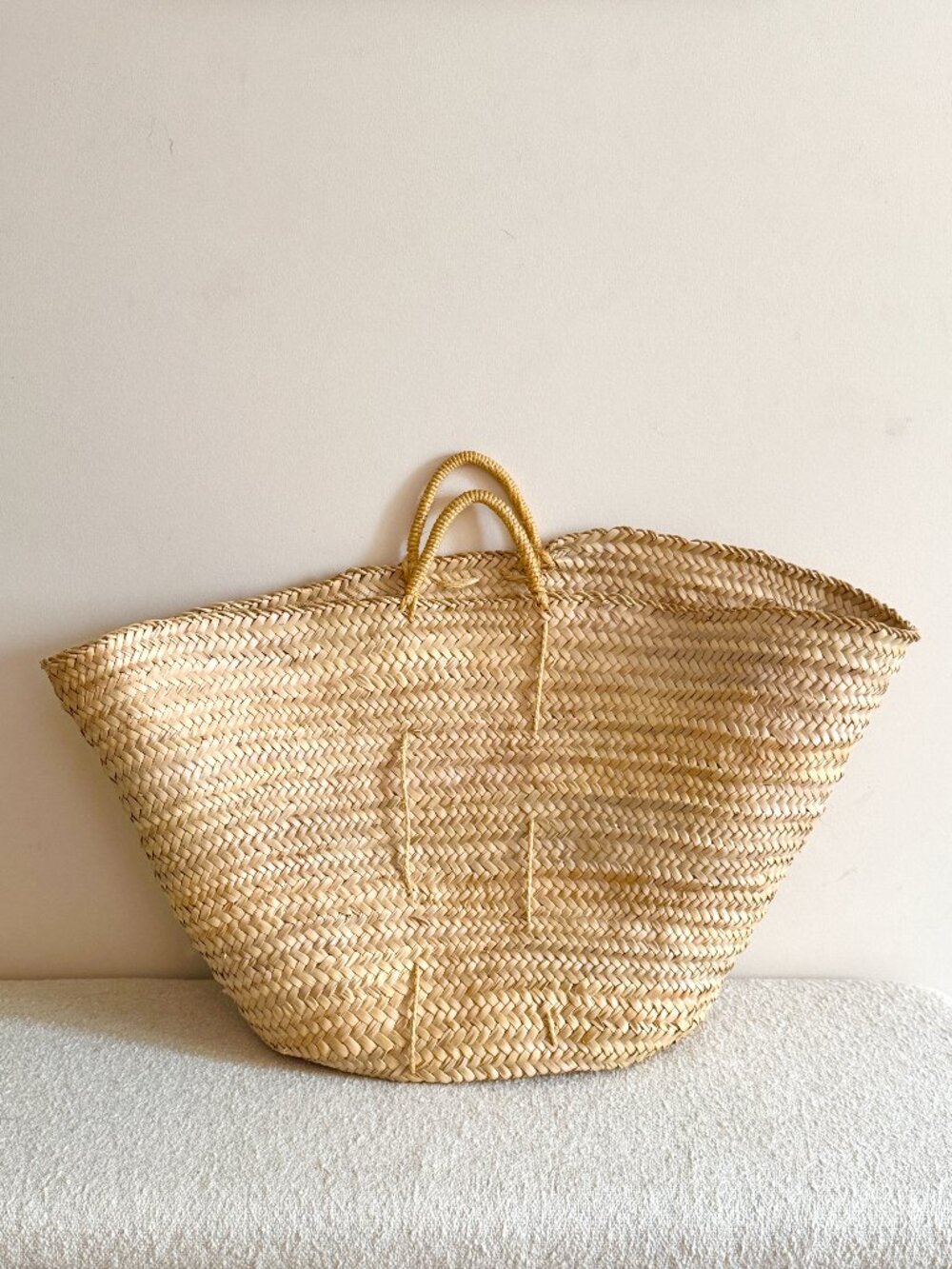 J.CREW Made in Italy Braided Woven Straw Oversized Market Basket Beach Tote Bag